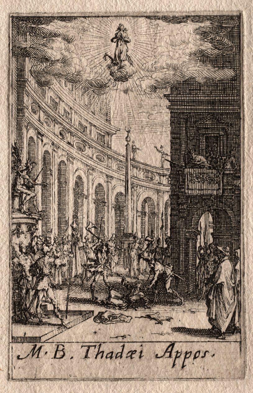 Het Martelaarschap van de Apostelen: St. Thaddeus door Jacques Callot