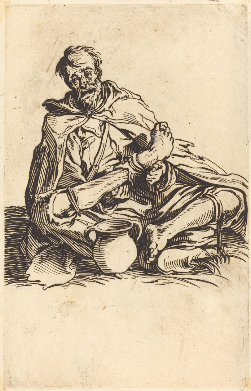 De zieke man, ca. 1622 door Jacques Callot