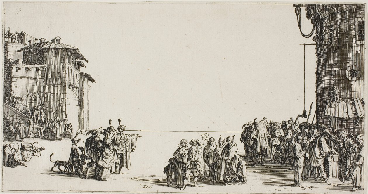 De slavenmarkt door Jacques Callot