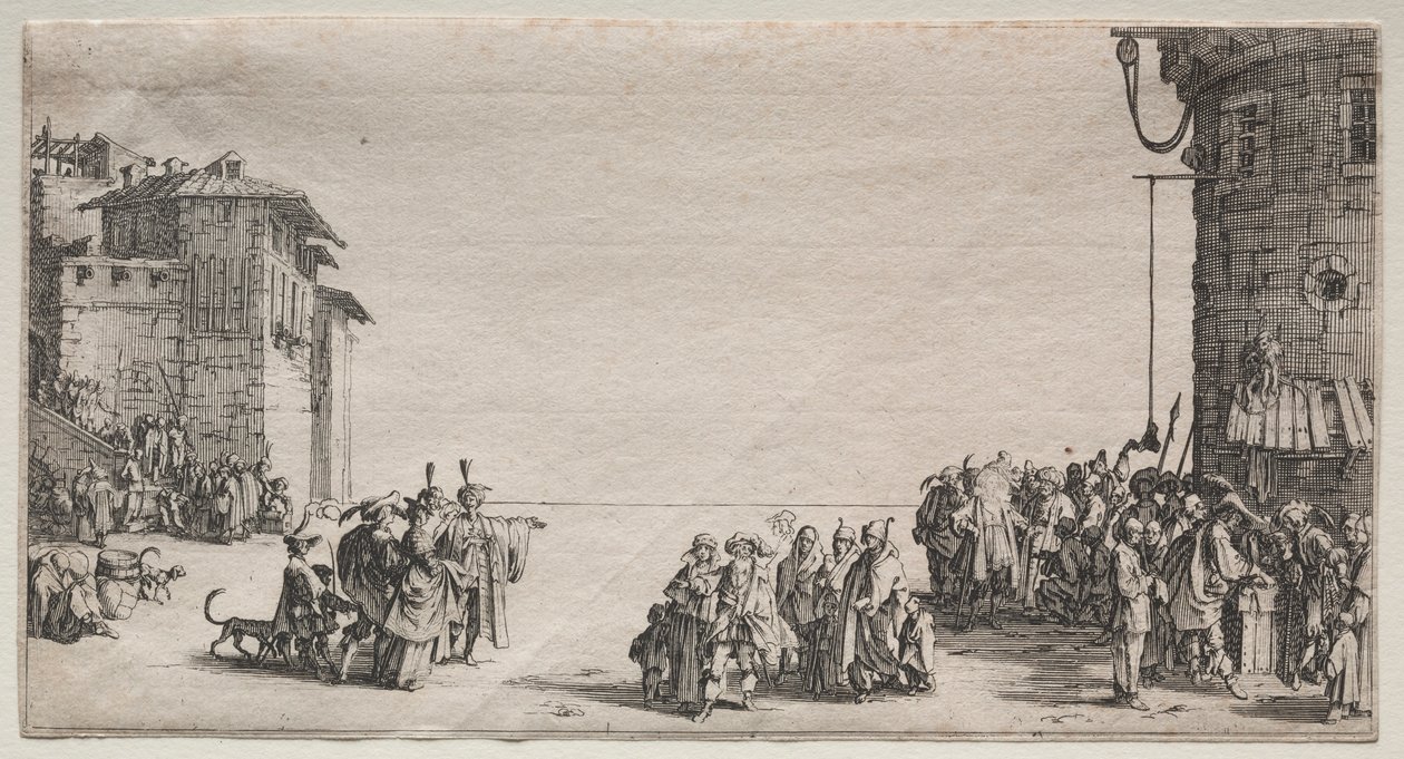 De slavenmarkt door Jacques Callot