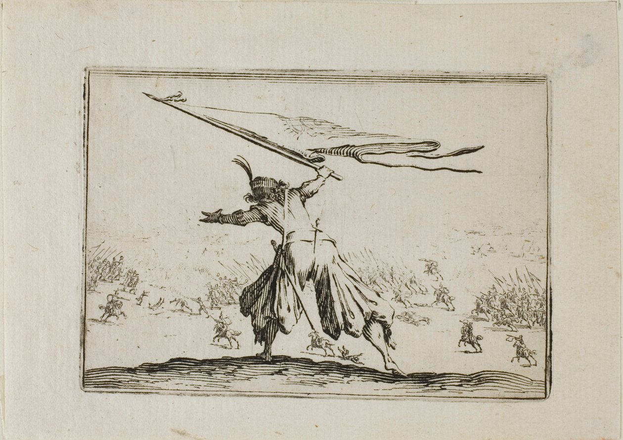 De vaandeldrager, uit De Caprices door Jacques Callot