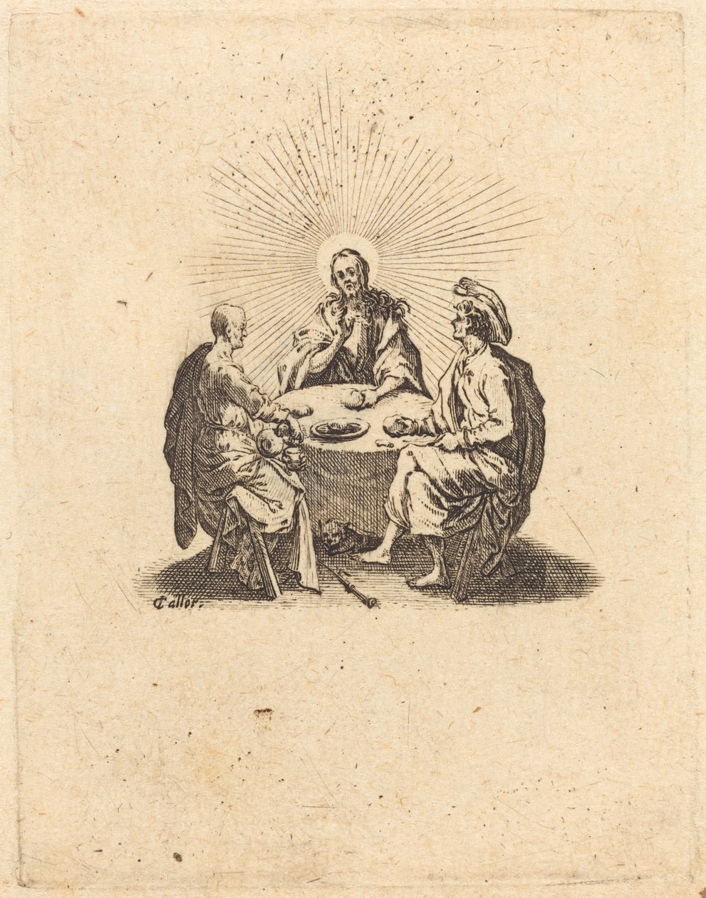 Het avondmaal in Emmaüs, 1618 door Jacques Callot