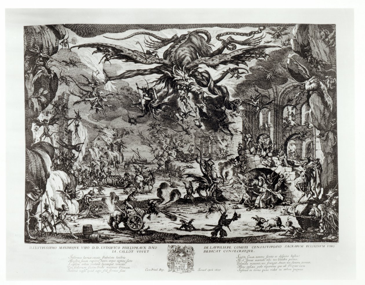 De verleiding van St. Antonius, 17e eeuw door Jacques Callot