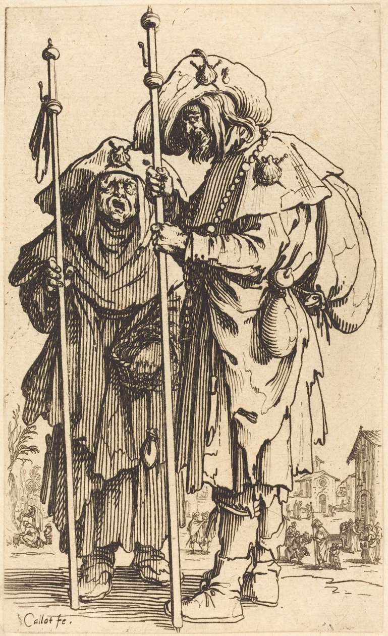 De twee pelgrims door Jacques Callot