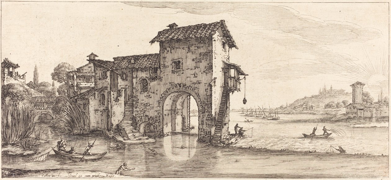 De Watermolen door Jacques Callot