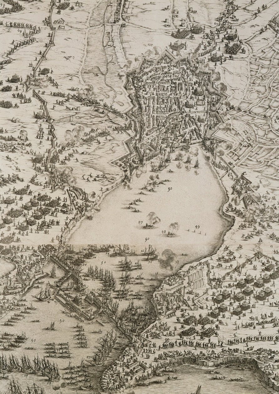 Het beleg van La Rochelle ... door Jacques Callot