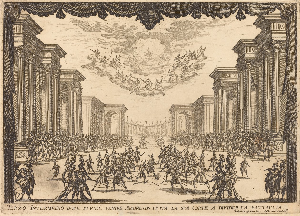 Derde Intermezzo, 1617 door Jacques Callot