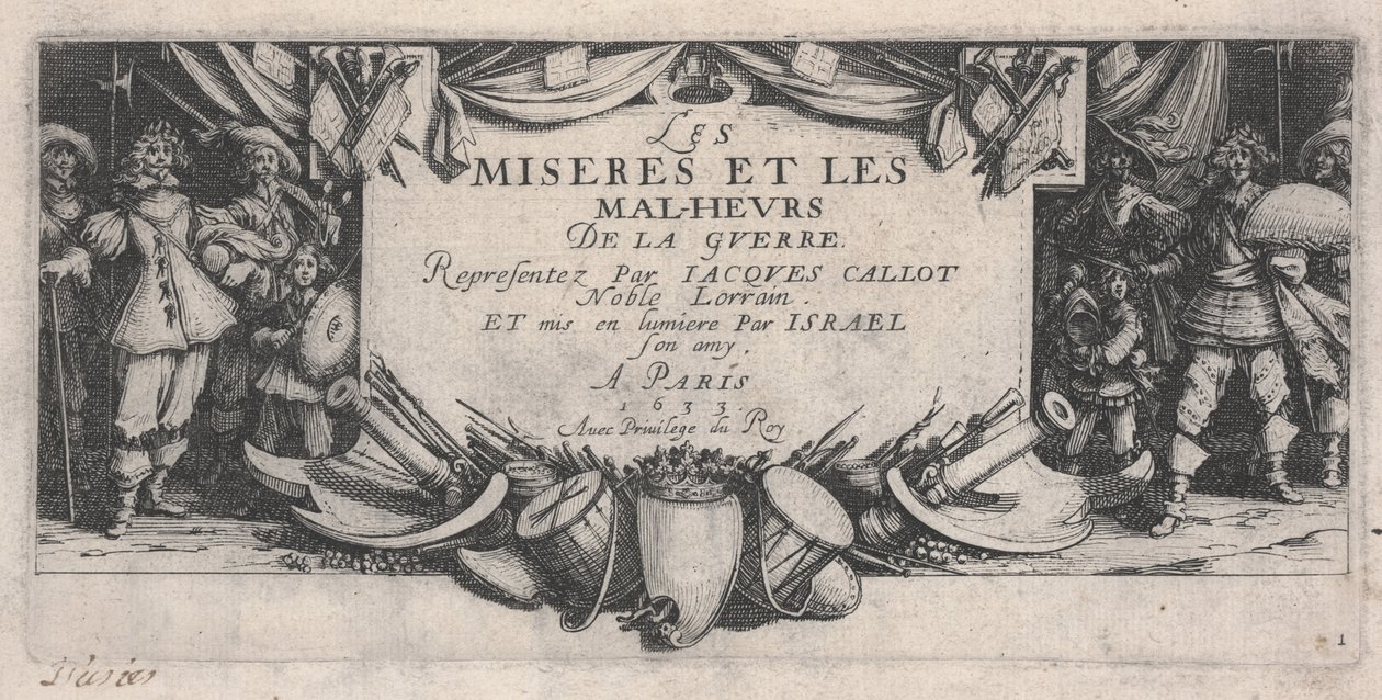 Titelpagina, De Ellende van de Oorlog door Jacques Callot