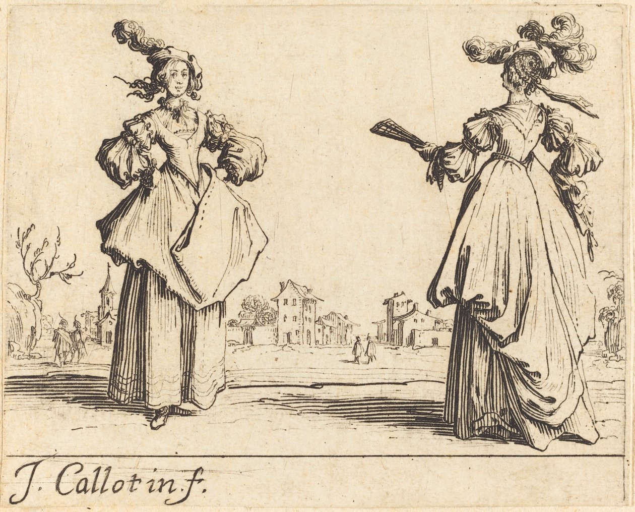 Twee Society Vrouwen door Jacques Callot