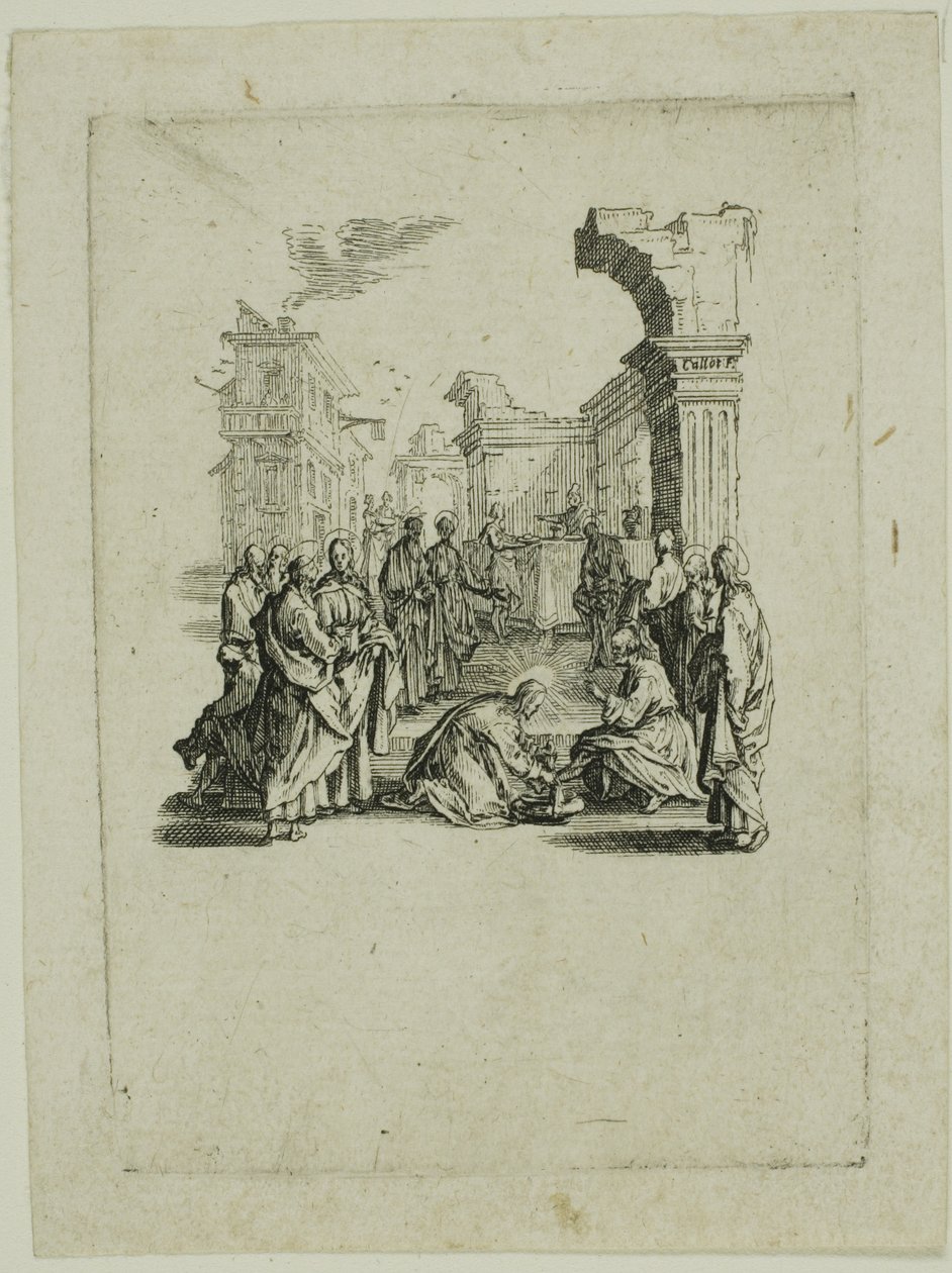 De voeten wassen, uit De kleine passie door Jacques Callot