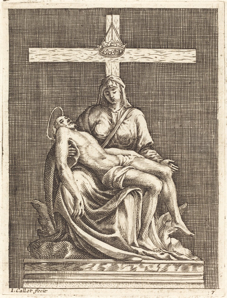 Pietà door Jacques Callot after Michelangelo