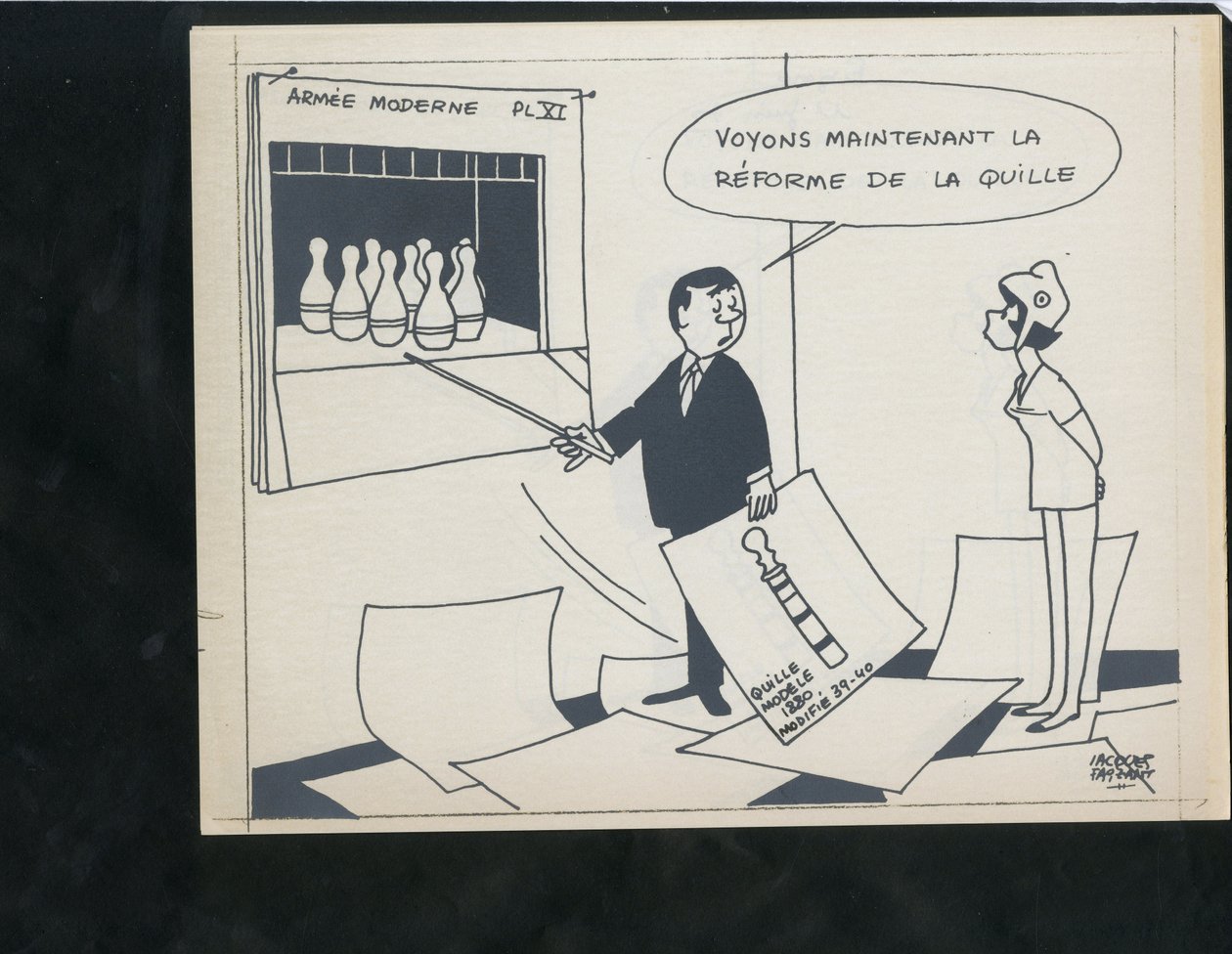 Le Figaro, satire in zwart-wit door Jacques Faizant