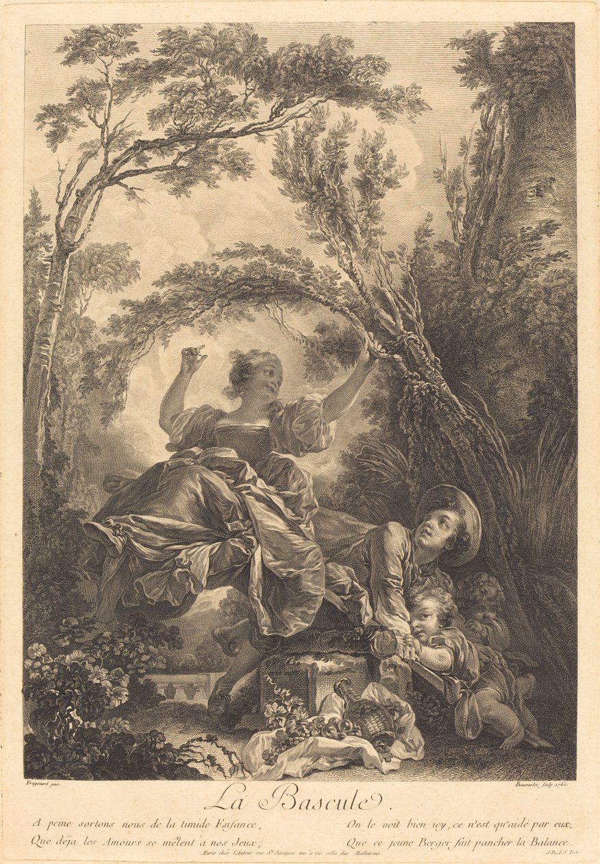 De Wip door Jacques Firmin Beauvarlet after Jean Honoré Fragonard