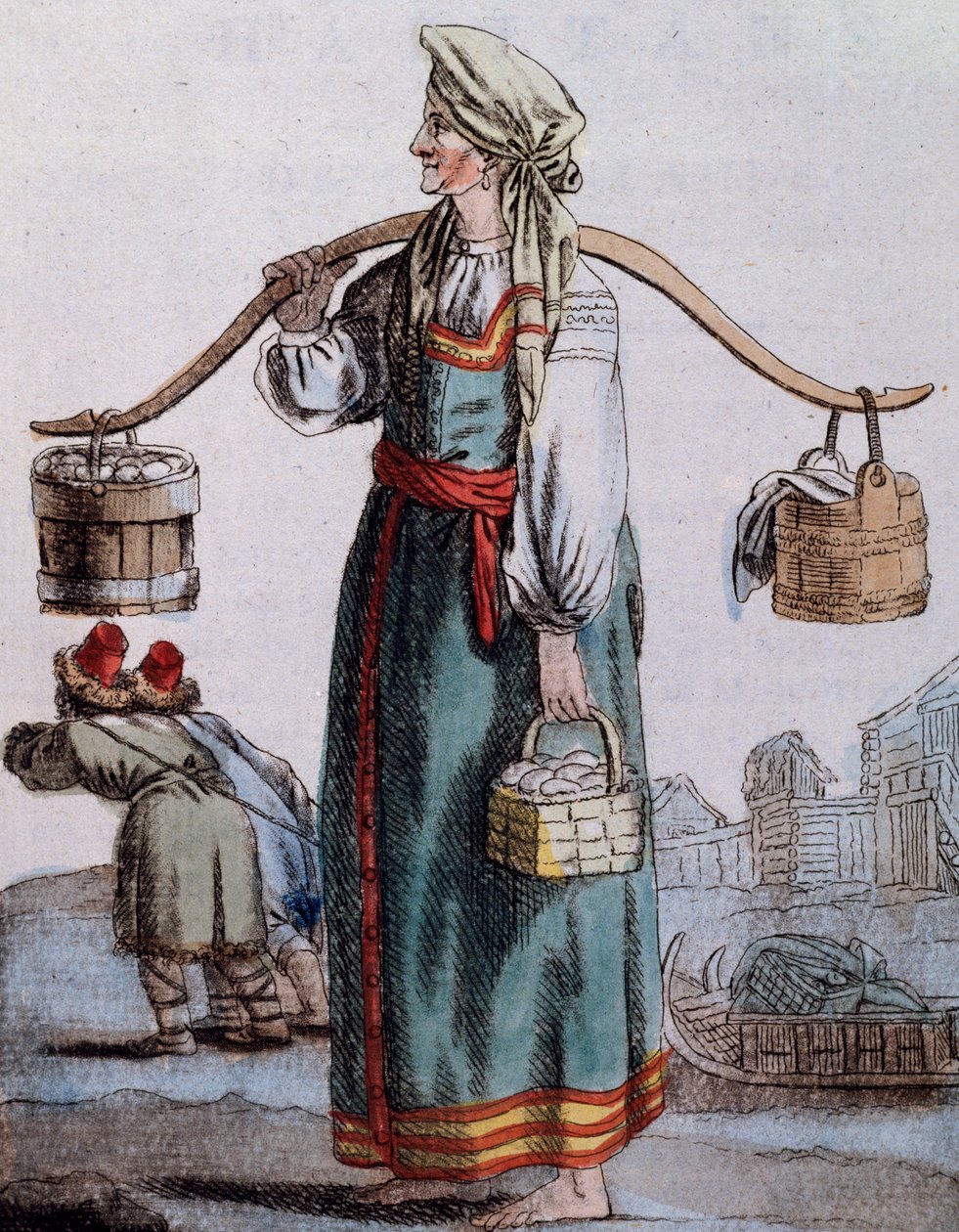 Eierenverkoper in Sint-Petersburg door Jacques Grasset de Saint Sauveur