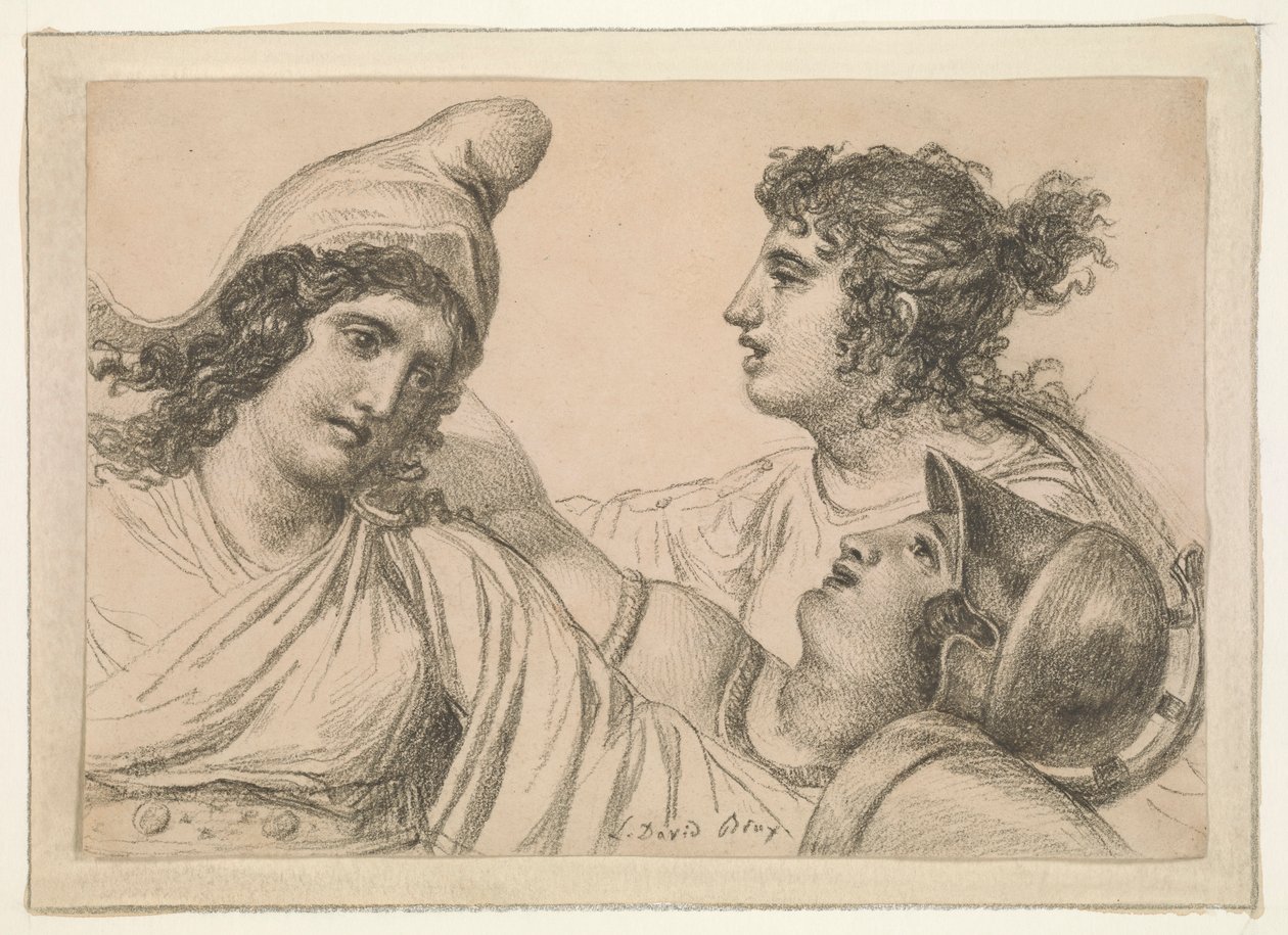 Compositie met Drie Figuren door Jacques Louis David