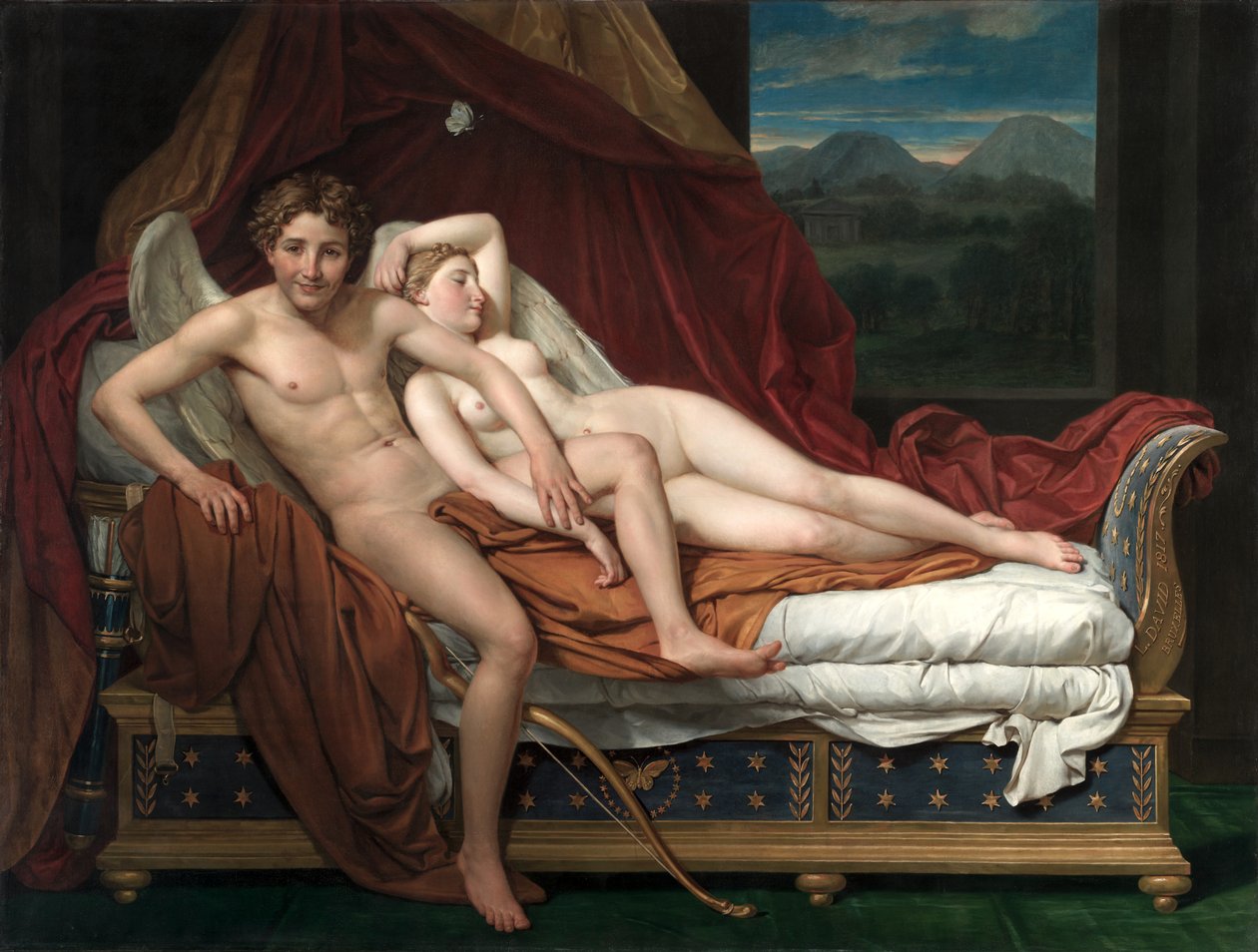 Cupido en Psyche door Jacques Louis David