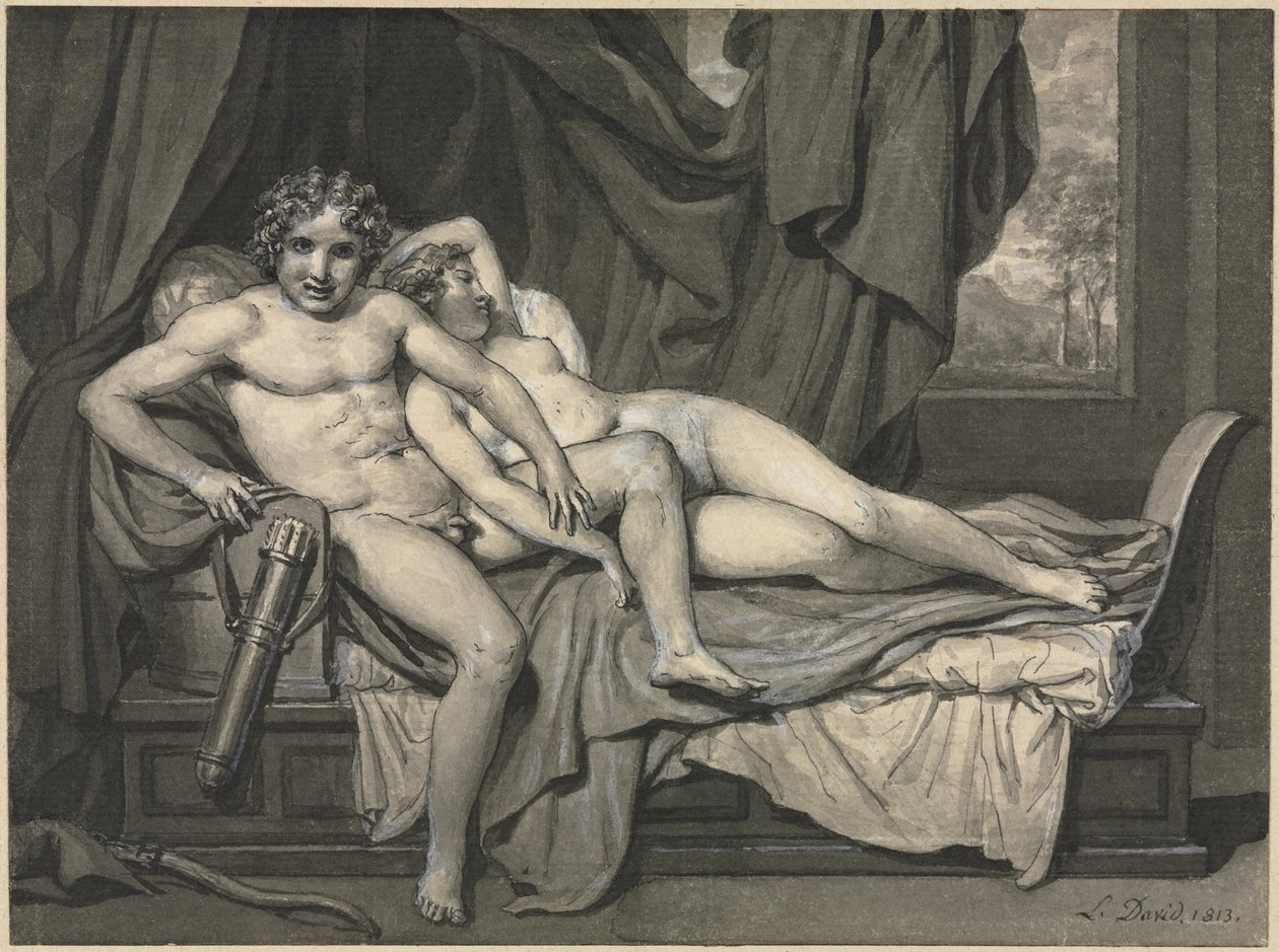 Cupido en Psyche door Jacques Louis David