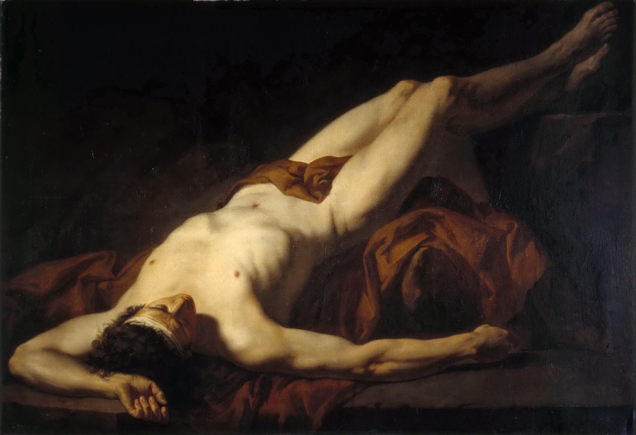 Mannelijk Naakt Hector door Jacques Louis David