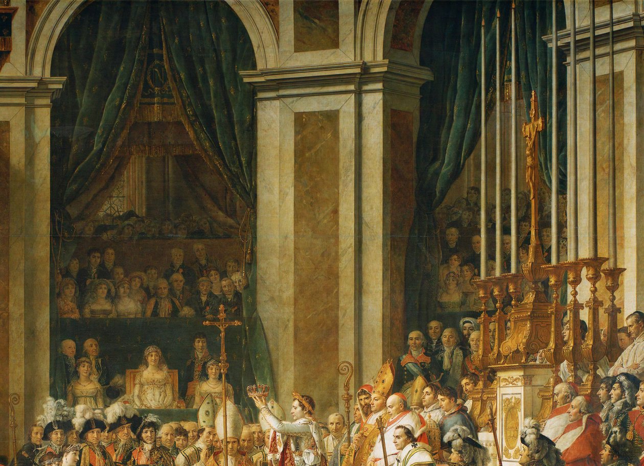 De kroning van Napoleon in de Notre-Dame ... door Jacques Louis David