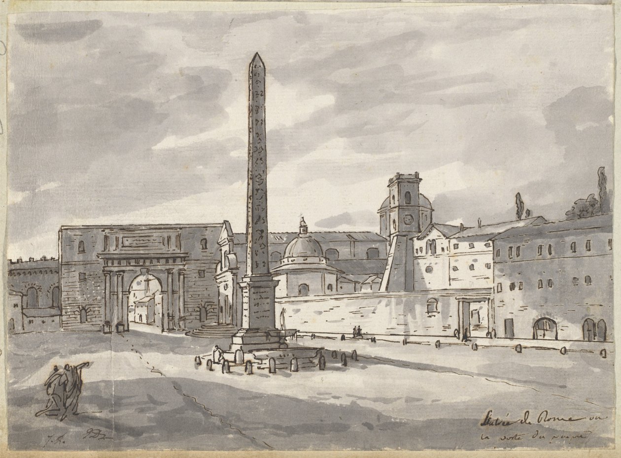 Het Piazza del Popolo door Jacques Louis David
