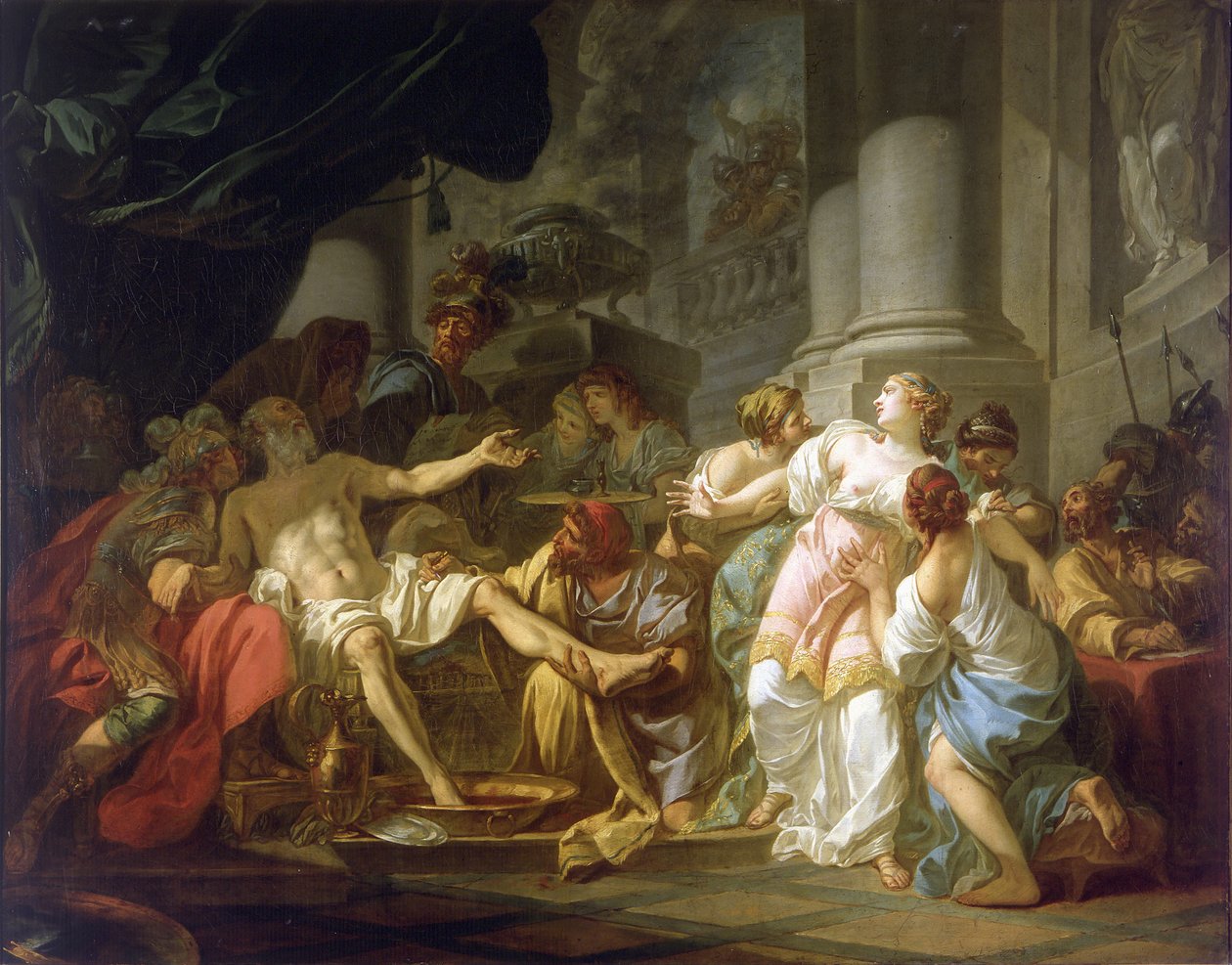 De dood van Seneca door Jacques Louis David