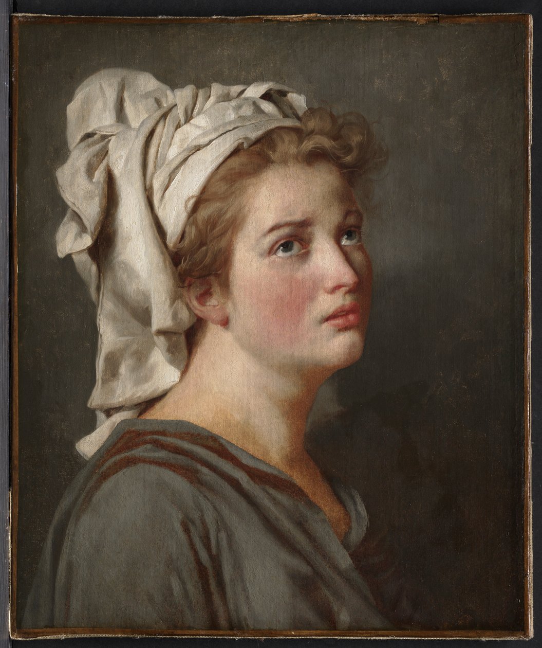 Jonge vrouw met een tulband door Jacques Louis David