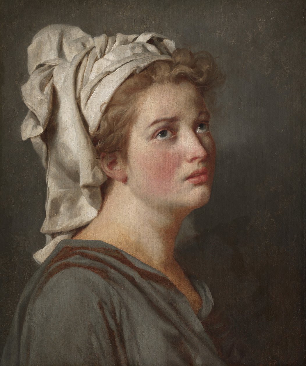 Jonge vrouw met een tulband door Jacques Louis David