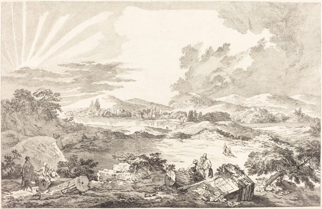 De Dromos, Athene door Jacques Philippe LeBas after Julien David Le Roy
