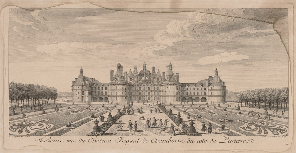 Chateau Chambord vanuit de tuinen door Jacques Rigaud