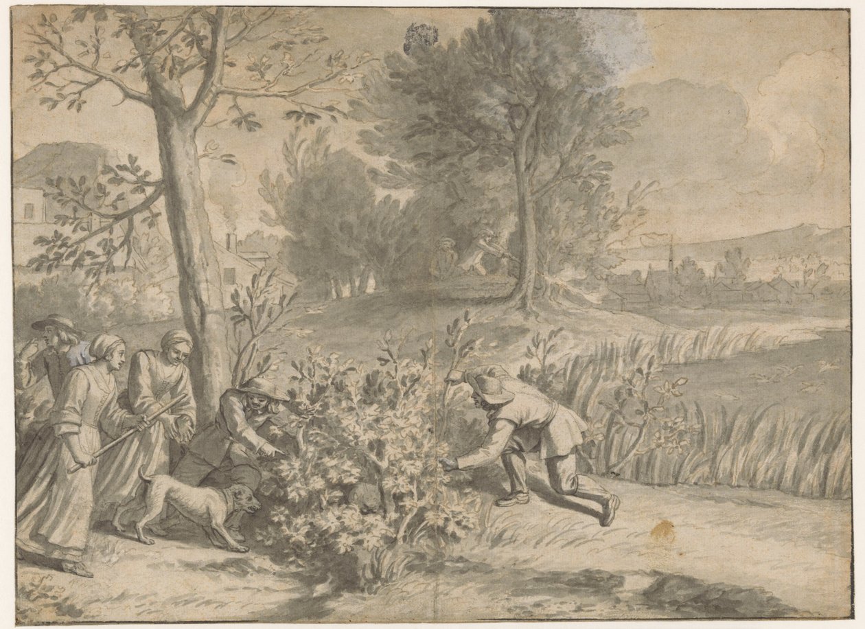 Konijnen- en eendenjacht door Jacques Stella (attributed to)