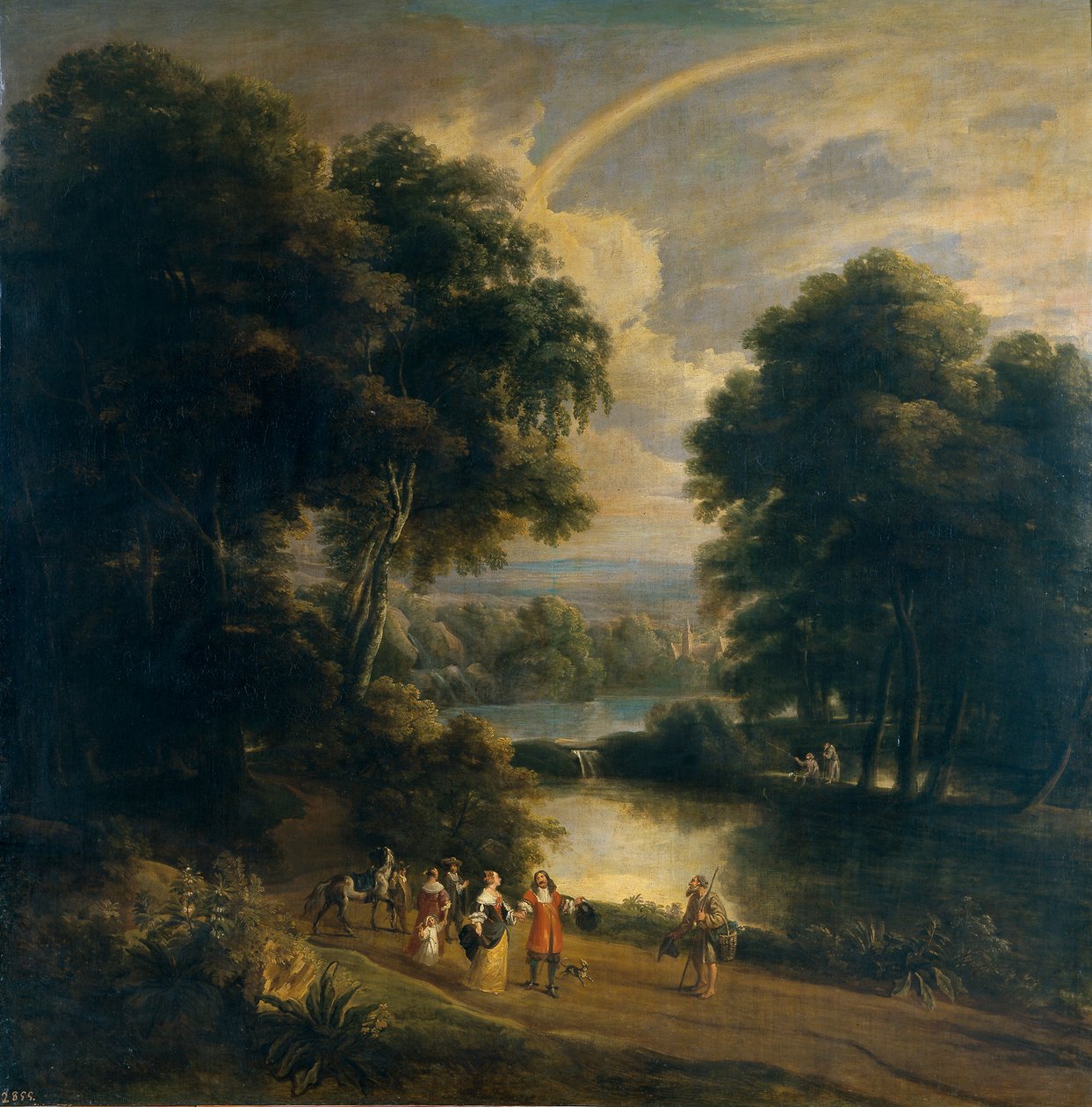 Landschap langs een rivier door Jacques d