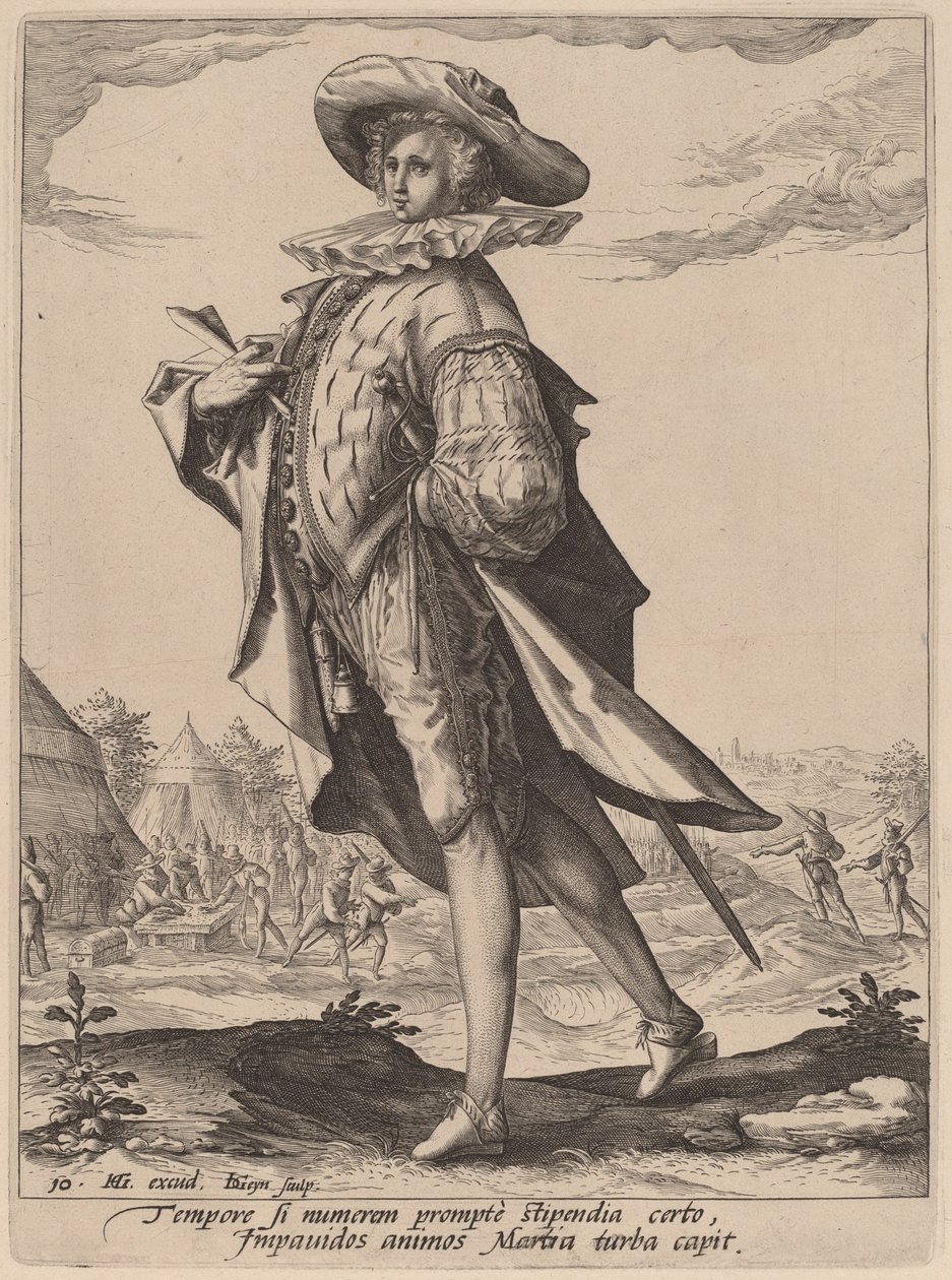Penningmeester door Jacques de Gheyn II after Hendrik Goltzius