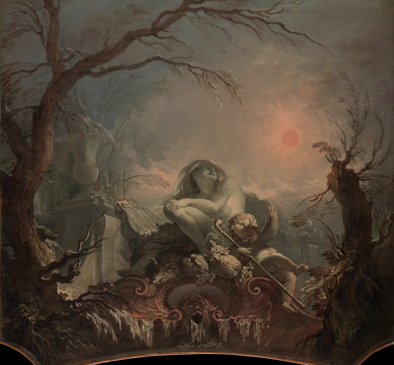 Allegorie van de winter door Jacques de Lajoue II