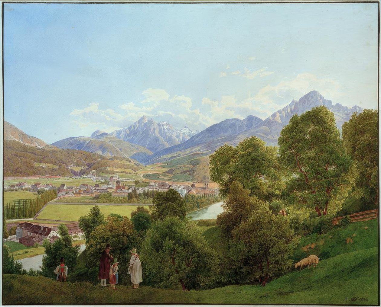 Uitzicht op Innsbruck door Jakob Alt