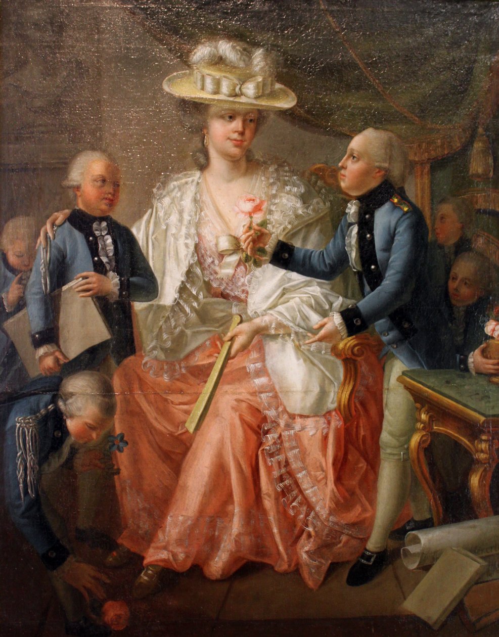 Franziska von Hohenheim in der Hohen Carlsschule door Jakob Friedrich Weckherlin
