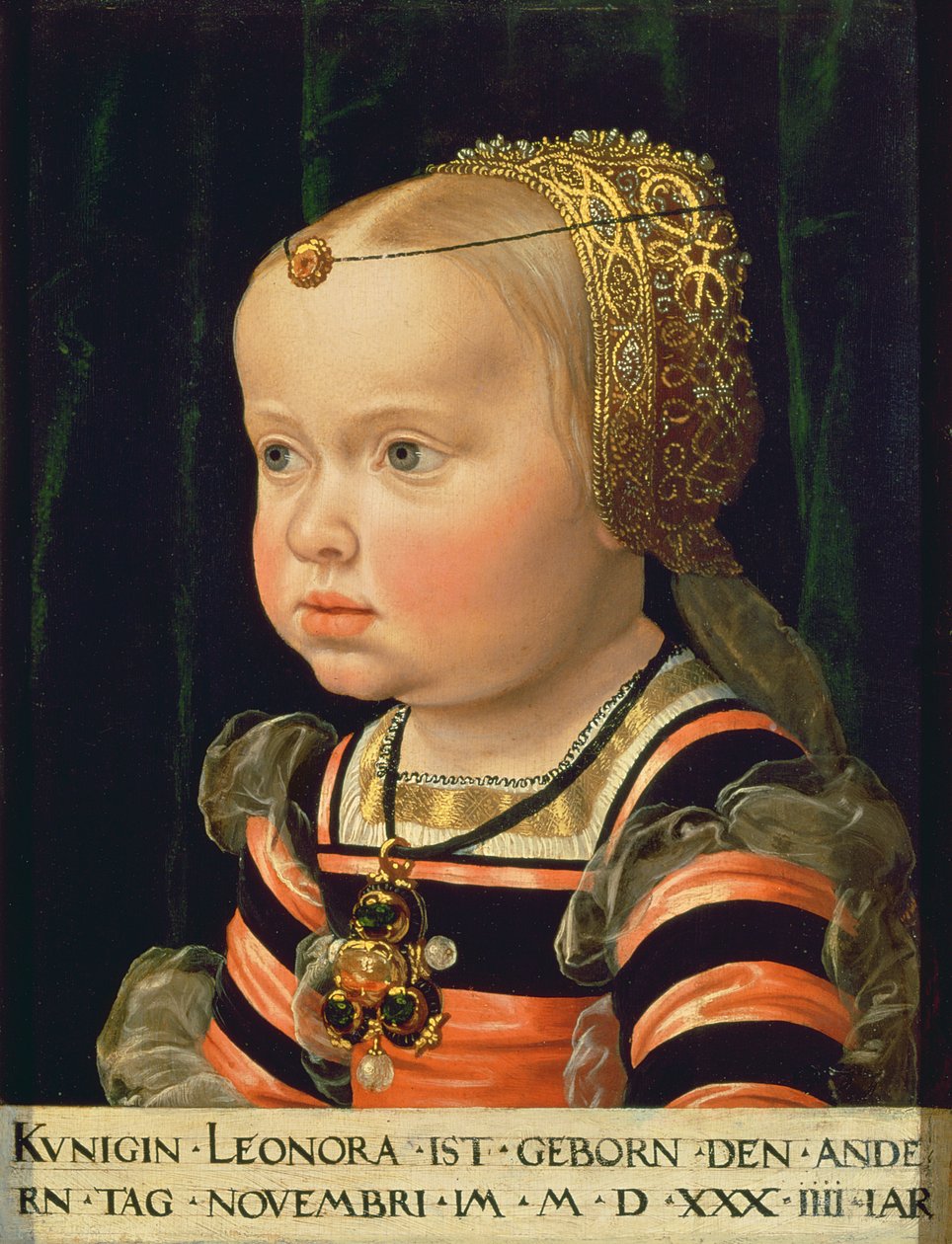 Aartshertogin Eleanor van Mantua (1534-94), twee jaar oud door Jakob Seisenegger