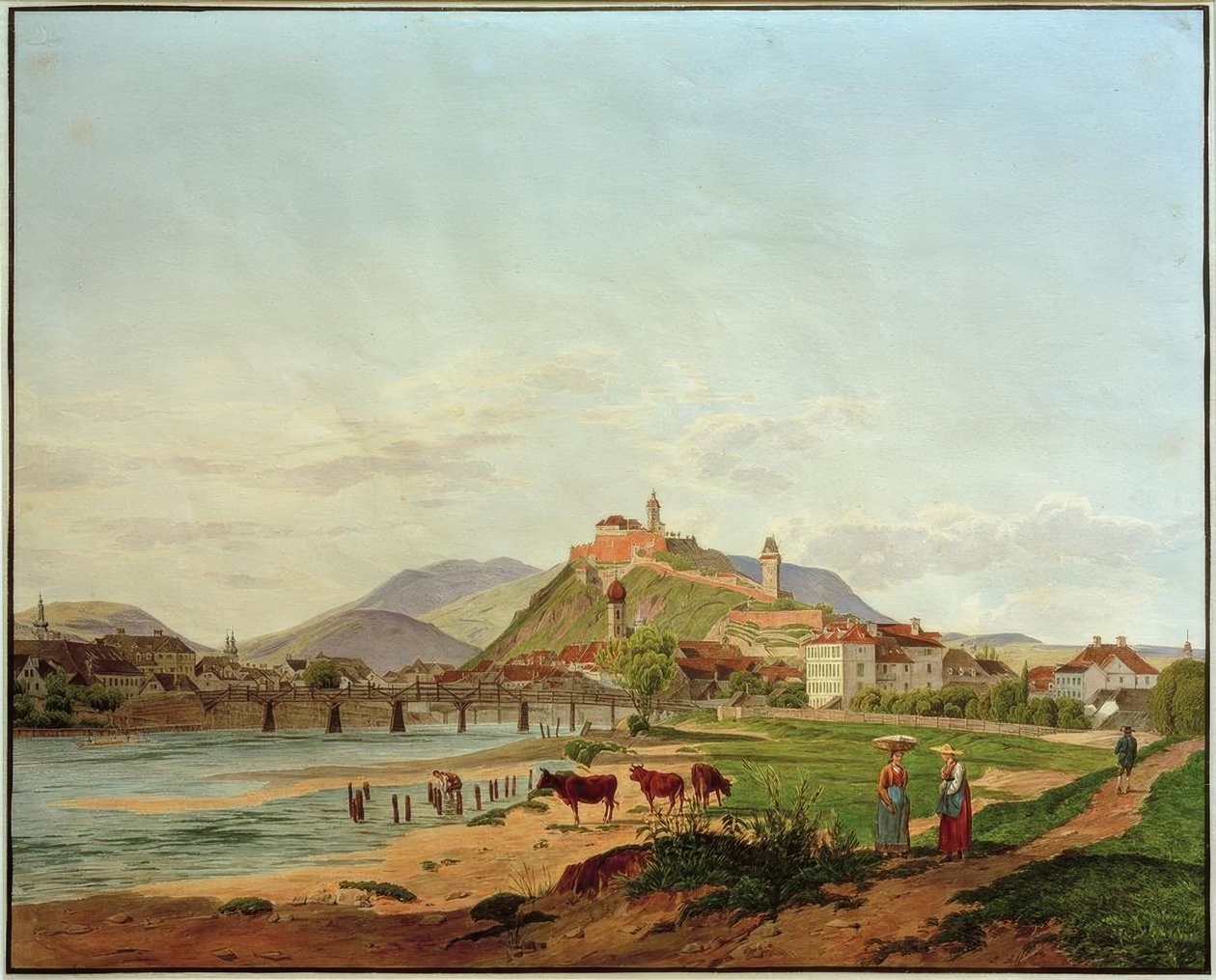 Uitzicht op Graz door Jakob Alt