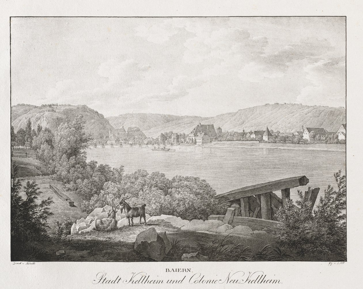 Beieren, Stad Kellheim en Kolonie Neu-Kellheim door Jakob Alt