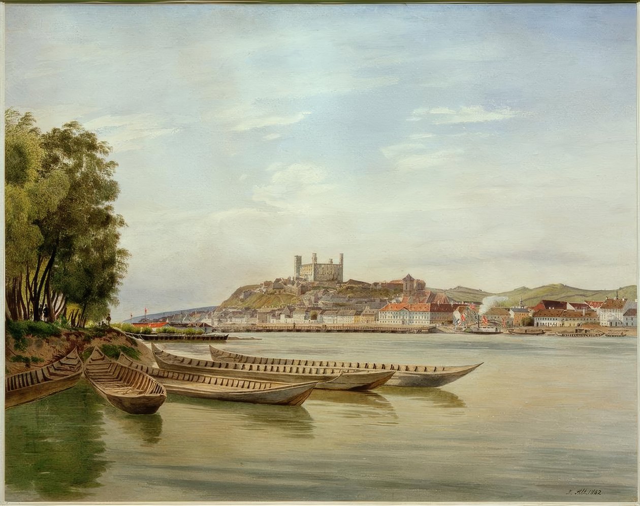 Uitzicht op Pressburg door Jakob Alt