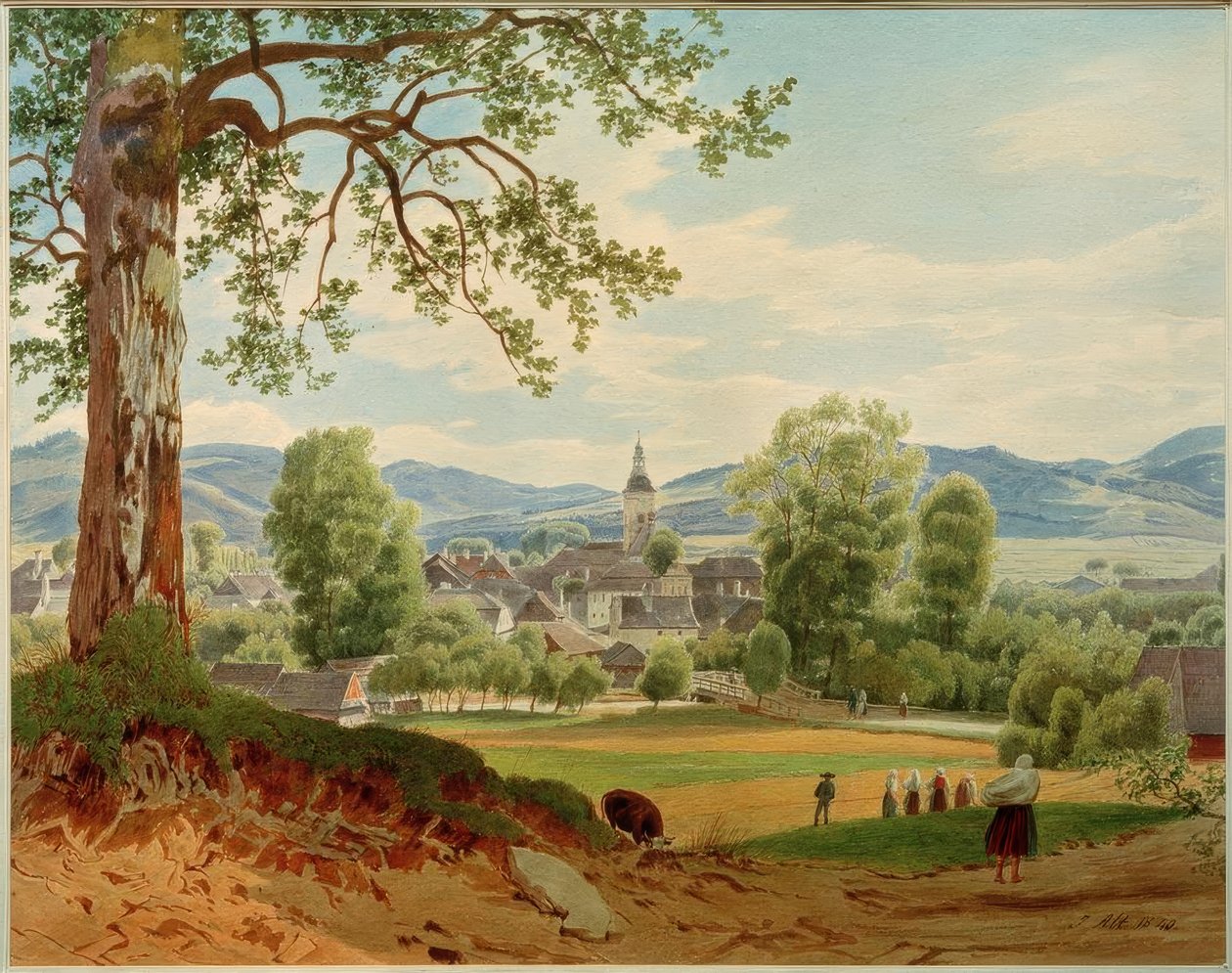 Het stadje Jablunkau in het district Teschner door Jakob Alt