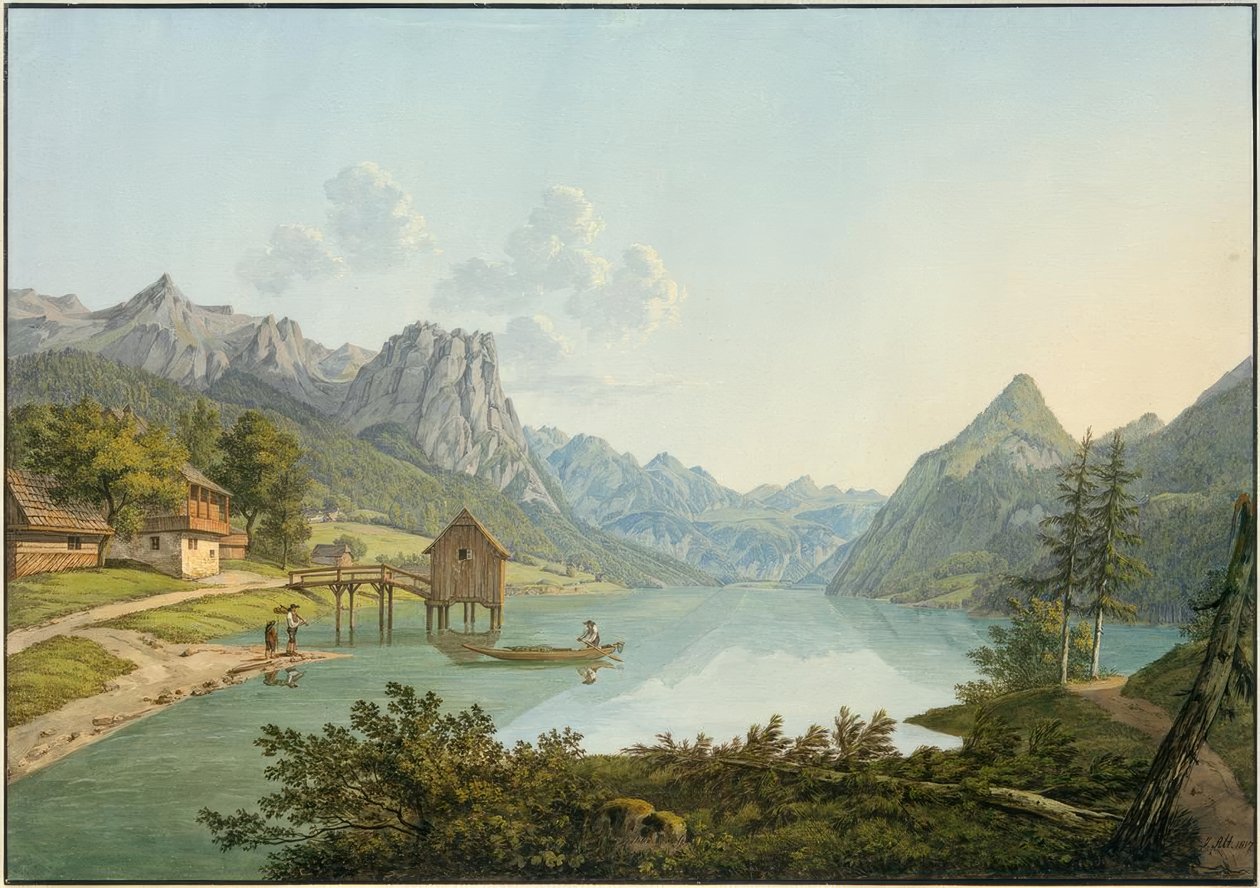 De Grundlsee door Jakob Alt
