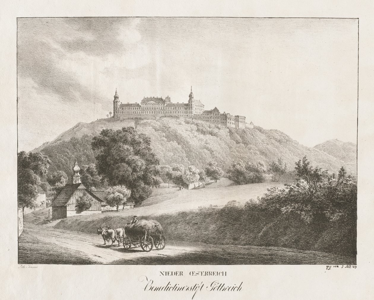 Neder-Oostenrijk, Benedictijnerklooster Gottereich door Jakob Alt