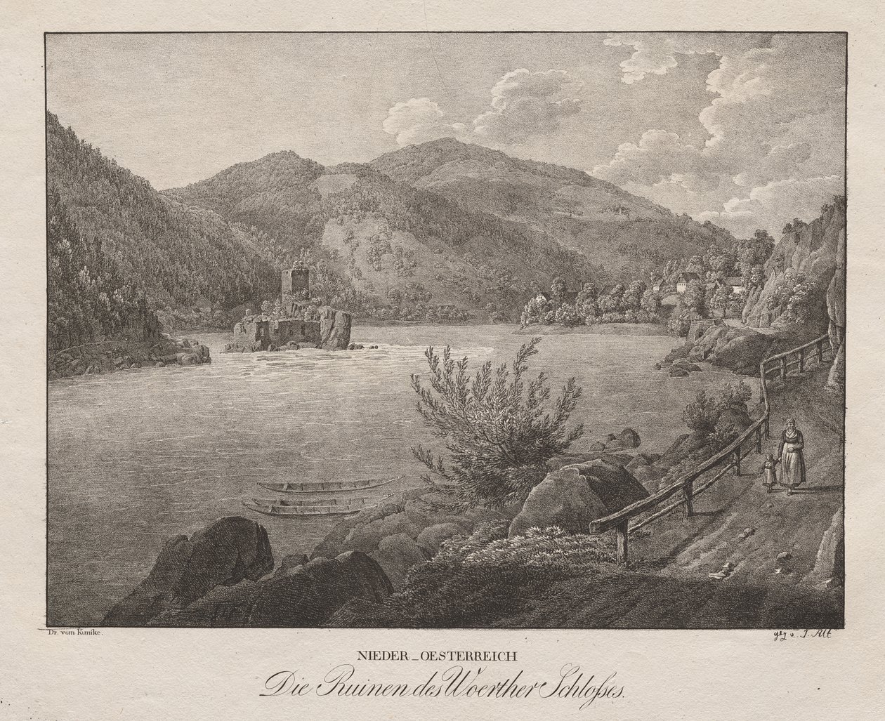 Neder-Oostenrijk, De Ruïnes van het Woerther Kasteel door Jakob Alt