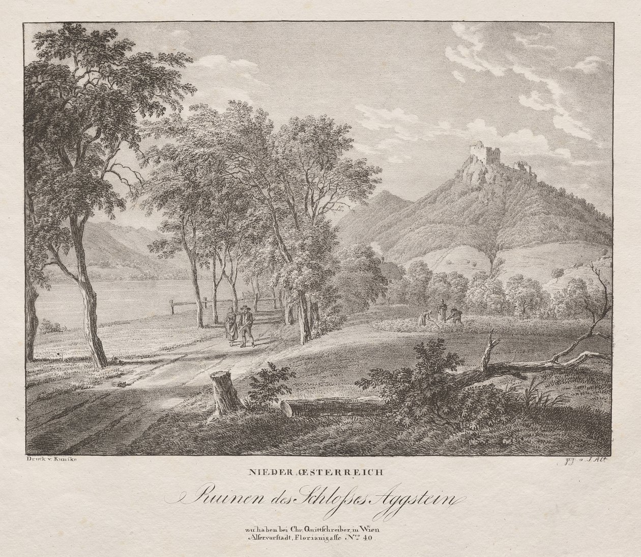Neder-Oostenrijk, Ruïnes van het Kasteel Aggenstein door Jakob Alt