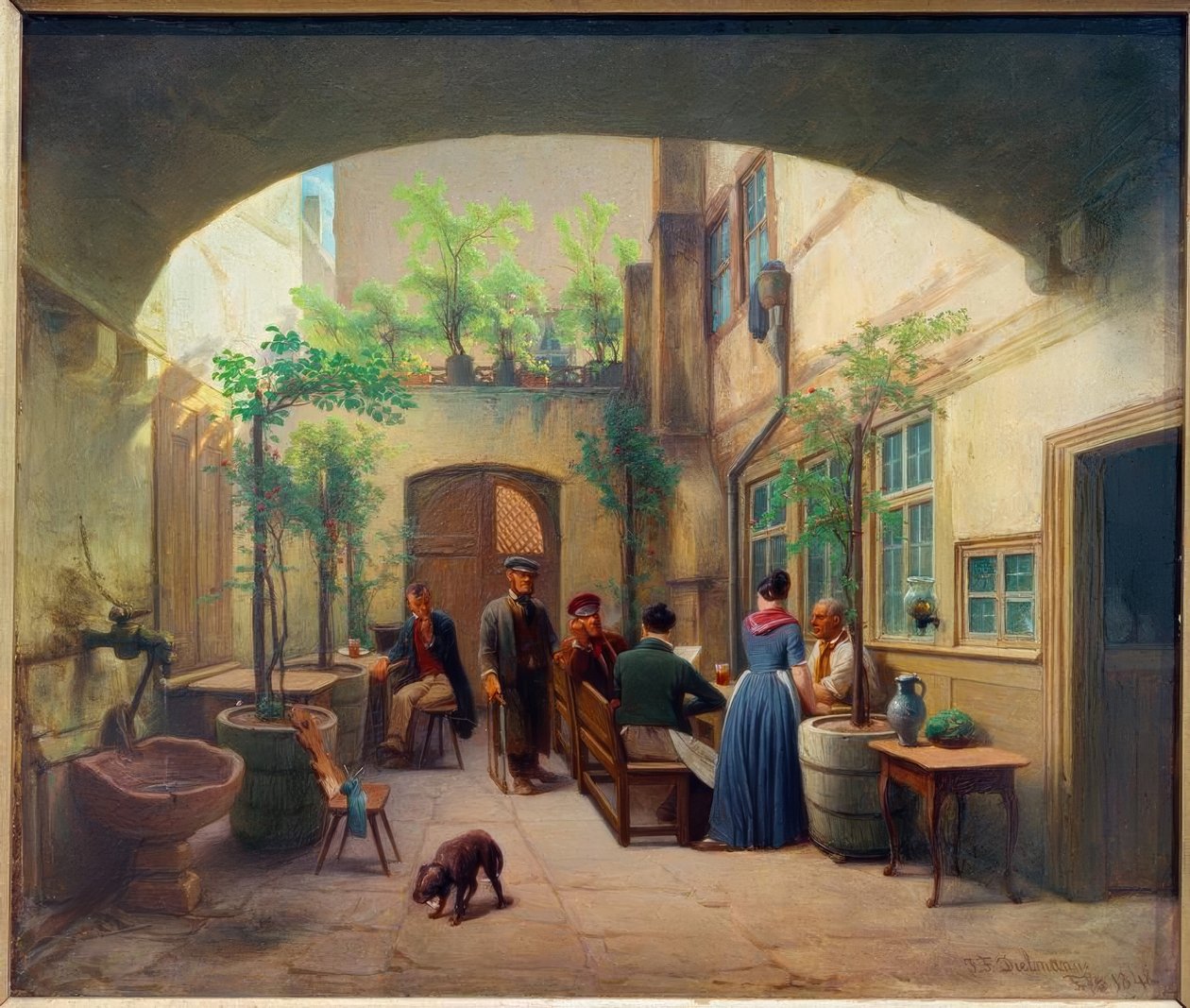 De brouwerij in de Gelnhäuser Gasse door Jakob Fürchtegott Dielmann