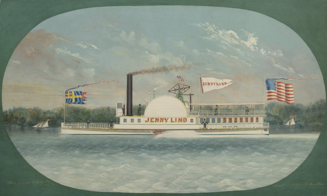Stoomboot Jenny Lind, 1850 door James Bard