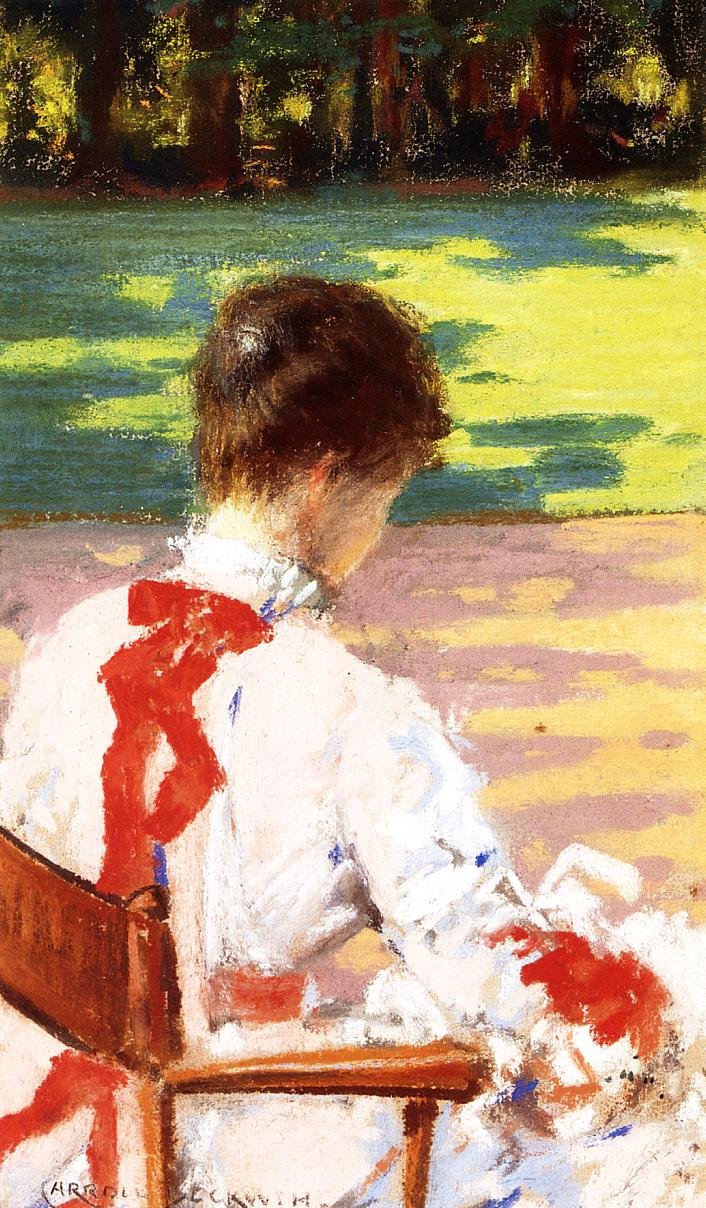 Een studie met zonlicht door James Carroll Beckwith