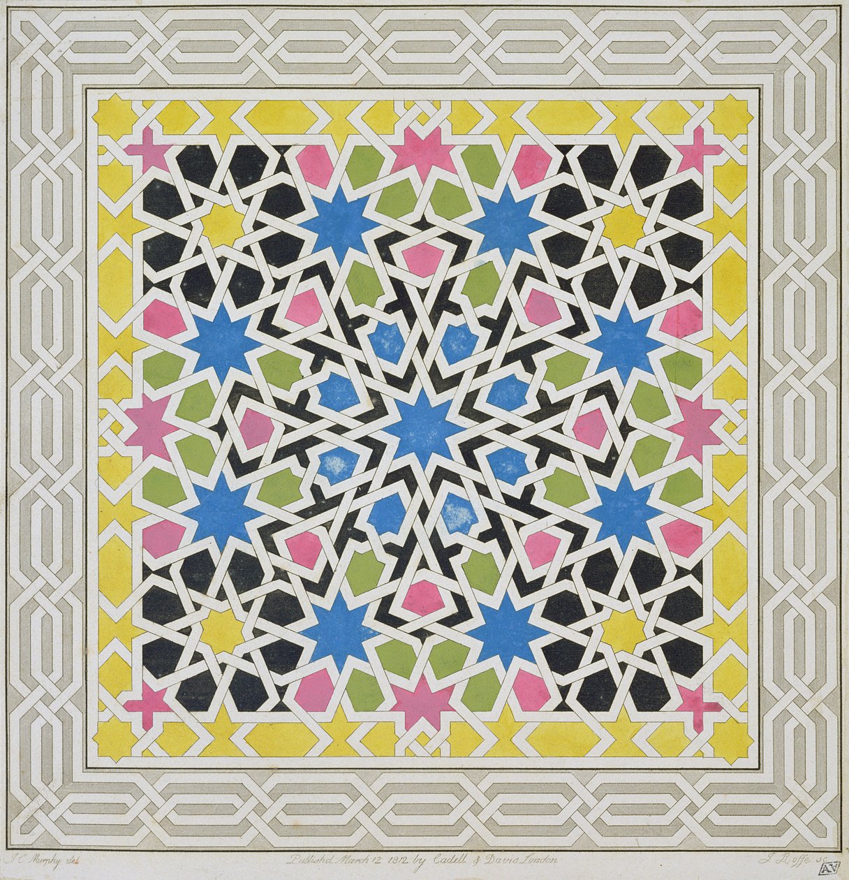 Mozaïekontwerp uit het Alhambra, uit 