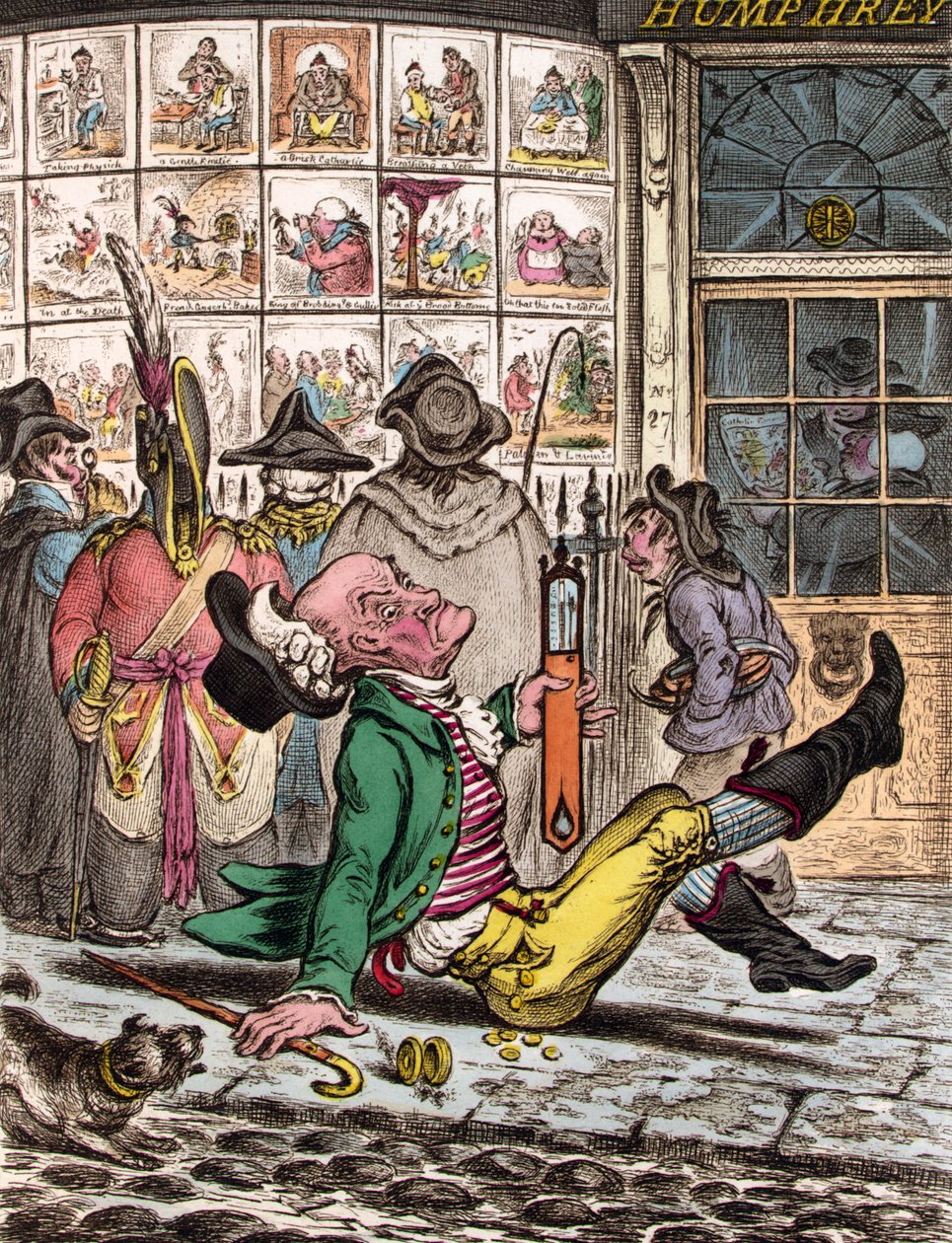 Zeer Glibberig Weer, 1808 door James Gillray