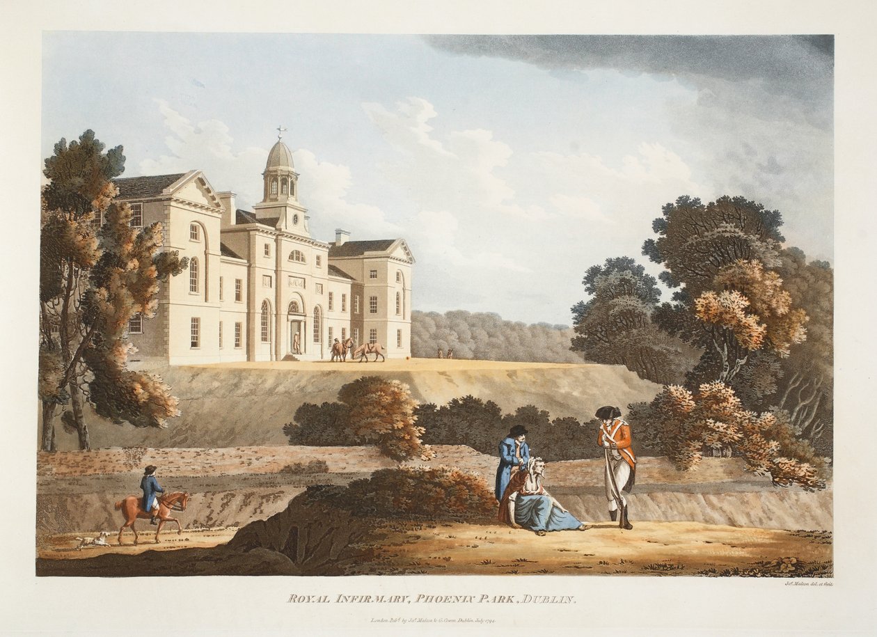 Koninklijk Ziekenhuis, Phoenix Park, Dublin, 1794 door James Malton